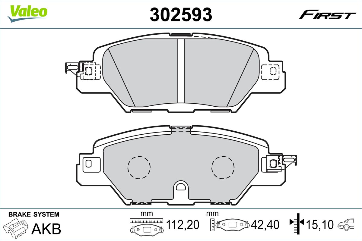 VALEO Fékbetét, mind 302593_VALEO